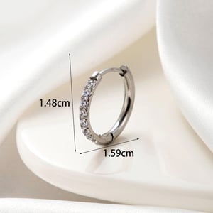 1 Piece Simple Series Classic Geometric Copper Silver Color Material Zircon Women's Hoop Earrings h5 